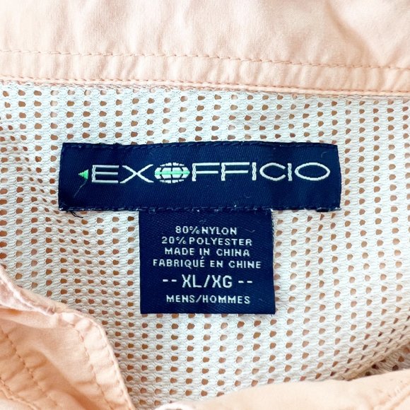 EXOFFICIO Orange Short Sleeve Nylon Vented Button Down Shirt Outdoor EXTRA LARGE - Picture 3 of 10